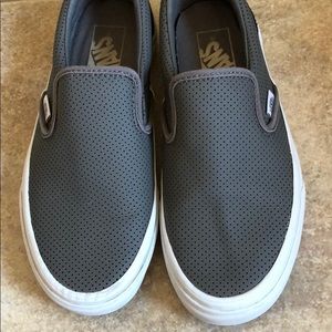 Perforated Grey slip on Vans